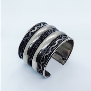 Vintage Metal Abstract Design Cuff